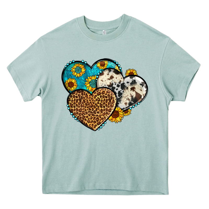 Cowhide Leopard Hearts Heavy Core Tee by OliviaCreatesArt | Teevron
