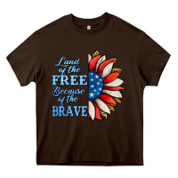 Chocolate Brown patriotic sunflower no background Heavy Core Tee - Jasminsmagicworld