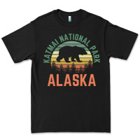 Katmai National Park Alaska Bear Hiking Travel Nature Retro Pullover H Premium Tee | Teevron