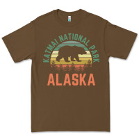 Cacao katmai national park alaska bear hiking travel nature retro pullover h Premium Tee - linhVisuals