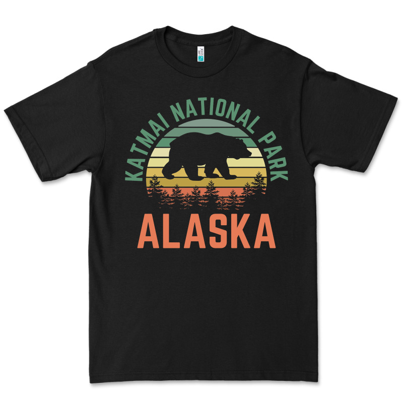 Katmai National Park Alaska Bear Hiking Travel Nature Retro Pullover H Premium Tee by linhVisuals | Teevron