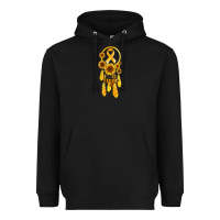 Black childhood cancer awareness dreamcatcher Heavyweight Hoodie - Jasminsmagicworld