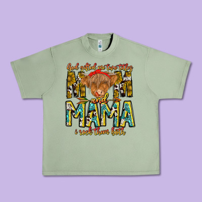 God Gifted Me Two Titles And Mama I Rock Them Both Urban Heavy Tee Designed By Cowhidedigitalart