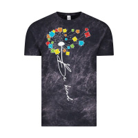 Cloud Black Dandelion Autism Puzzle Be Kind Vintage Tee - CowhideDigitalArt
