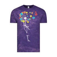 Cloud Purple Dandelion Autism Puzzle Be Kind Vintage Tee - CowhideDigitalArt