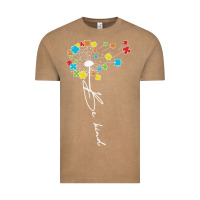 Vintage Coffee Dandelion Autism Puzzle Be Kind Vintage Tee - CowhideDigitalArt