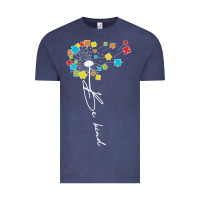 Vintage Denim Dandelion Autism Puzzle Be Kind Vintage Tee - CowhideDigitalArt
