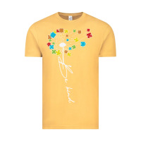 Vintage Mustard Dandelion Autism Puzzle Be Kind Vintage Tee - CowhideDigitalArt