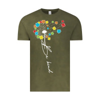 Vintage Olive Dandelion Autism Puzzle Be Kind Vintage Tee - CowhideDigitalArt