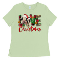 Love Christmas Holstein Heifer Ladies Tee | Teevron
