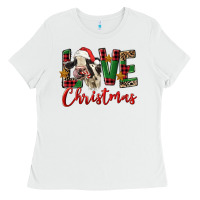 White love christmas holstein heifer Ladies Tee - FaDigitalArtStudio
