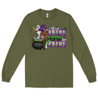 Army Green Hocus i Mean Pocus Long Sleeve Tee - CowhideDigitalArt