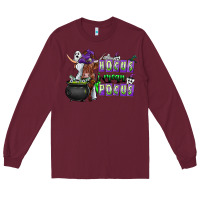 Burgundy Hocus i Mean Pocus Long Sleeve Tee - CowhideDigitalArt