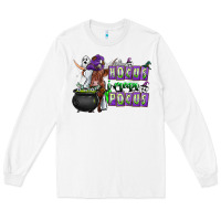 White Hocus i Mean Pocus Long Sleeve Tee - CowhideDigitalArt