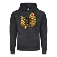 Vintage Black dilophosaurus face Vintage Hoodie - LillyAllenDesigns