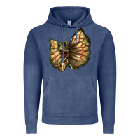 Vintage Denim dilophosaurus face Vintage Hoodie - LillyAllenDesigns