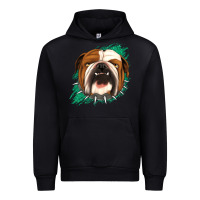 Black Bulldog Green glitter Urban Hoodie - Jasminsmagicworld