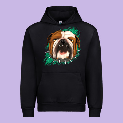 Bulldog Green Glitter Urban Hoodie Designed By Jasminsmagicworld