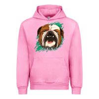 Fuchsia Pink Bulldog Green glitter Urban Hoodie - Jasminsmagicworld