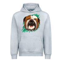 Heather Grey Bulldog Green glitter Urban Hoodie - Jasminsmagicworld
