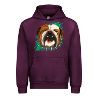 Mauve Wine Bulldog Green glitter Urban Hoodie - Jasminsmagicworld