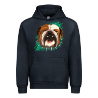 Navy Bulldog Green glitter Urban Hoodie - Jasminsmagicworld