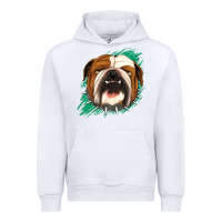 White Bulldog Green glitter Urban Hoodie - Jasminsmagicworld