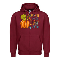 Burgundy Pumpkin spice and livin' my best life Zipper Hoodie - RanaPortraitStore