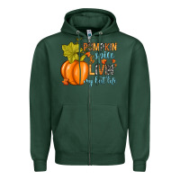 Sports Green Pumpkin spice and livin' my best life Zipper Hoodie - RanaPortraitStore