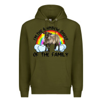 Army Green i'm the rainbow sheep of the family suffolk sheep black face sheep Premium Hoodie - Artiststas