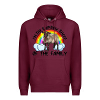 Burgundy i'm the rainbow sheep of the family suffolk sheep black face sheep Premium Hoodie - Artiststas