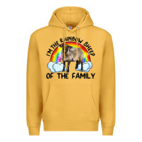 Mustard i'm the rainbow sheep of the family suffolk sheep black face sheep Premium Hoodie - Artiststas