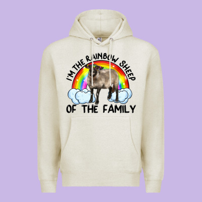 I'm The Rainbow Sheep Of The Family Suffolk Sheep Black Face Sheep Premium Hoodie Designed By Artiststas