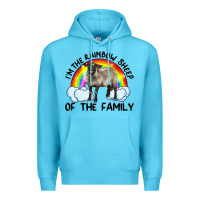 Ocean Blue i'm the rainbow sheep of the family suffolk sheep black face sheep Premium Hoodie - Artiststas