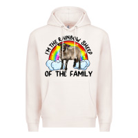 Pale Pink i'm the rainbow sheep of the family suffolk sheep black face sheep Premium Hoodie - Artiststas
