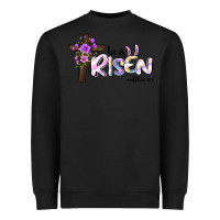 Black easter he is risen matthew 28 6 Heavyweight Sweatshirt - Jasminsmagicworld