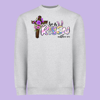 Easter He Is Risen Matthew 28 6 Heavyweight Sweatshirt Designed By Jasminsmagicworld
