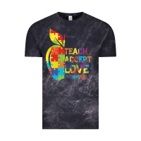 Cloud Black Autism Teach Accept Understand Love Vintage Tee - CowhideDigitalArt