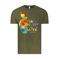 Vintage Olive Autism Teach Accept Understand Love Vintage Tee - CowhideDigitalArt