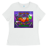 White i care for the cutest pumpkins in the patch tumbler Ladies Tee - BundleAndBundleShop