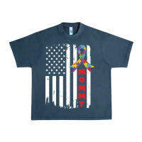 Midnight Navy lil autism mom Urban Heavy Tee - CowhideDigitalArt