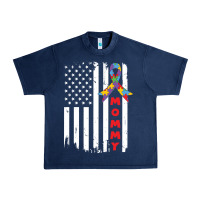 Navy lil autism mom Urban Heavy Tee - CowhideDigitalArt