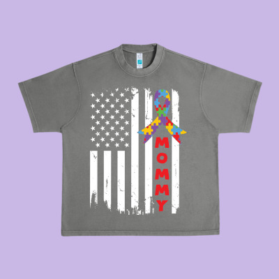Lil Autism Mom Urban Heavy Tee Designed By Cowhidedigitalart