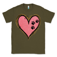 Army Green Pink Glitter Heart Classic Tee - Jasminsmagicworld