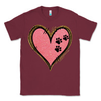 Burgundy Pink Glitter Heart Classic Tee - Jasminsmagicworld