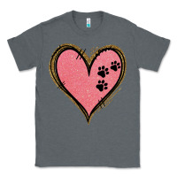 Charcoal Heather Pink Glitter Heart Classic Tee - Jasminsmagicworld