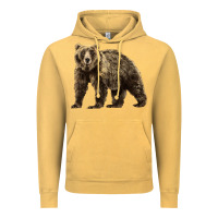 Vintage Mustard Brown Bear Vintage Hoodie - LillyAllenDesigns