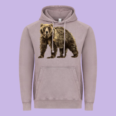 Brown Bear Vintage Hoodie Designed By Lillyallendesigns