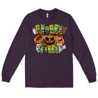 Plum Spooky Vibes Long Sleeve Tee - CowhideDigitalArt