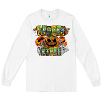 White Spooky Vibes Long Sleeve Tee - CowhideDigitalArt